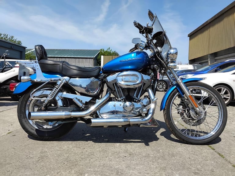 2005 05 HARLEY DAVIDSON XL 1200 C XL1200 CUSTOM SPORTSTER BLUE CUSTOM CRUISER