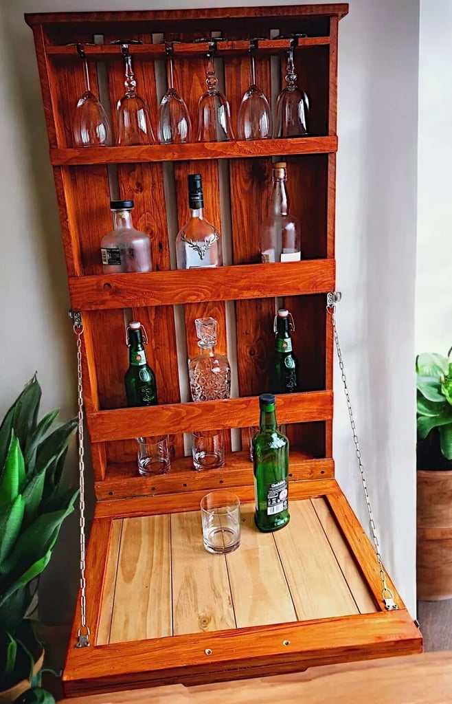  Whisky Wall Bar Wine Whisky Glasses Shelf Wall Decorative Rustical Home Pub