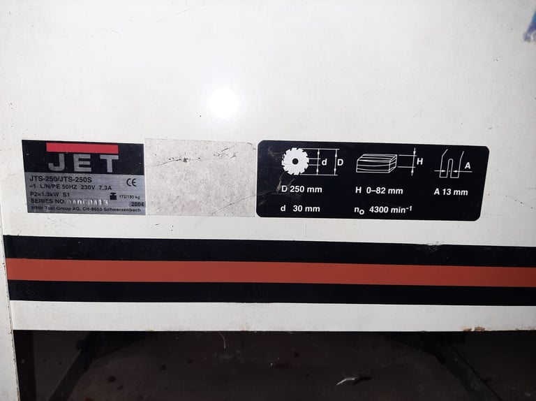Jet Table Saw JTS-250/JTS-250S with trolley