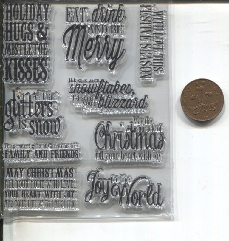 5 Sets of Christmas Silicon Clear Stamps - NEW & SEALED