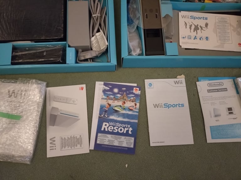 Nintendo Wii Console Black Motion Plus Sports Resort Pak Boxed Black Motion Plus