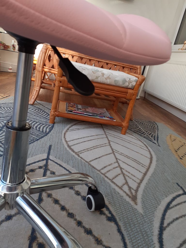 Pink Riser/Lower Chair on Five Castor Wheels (Brand New)