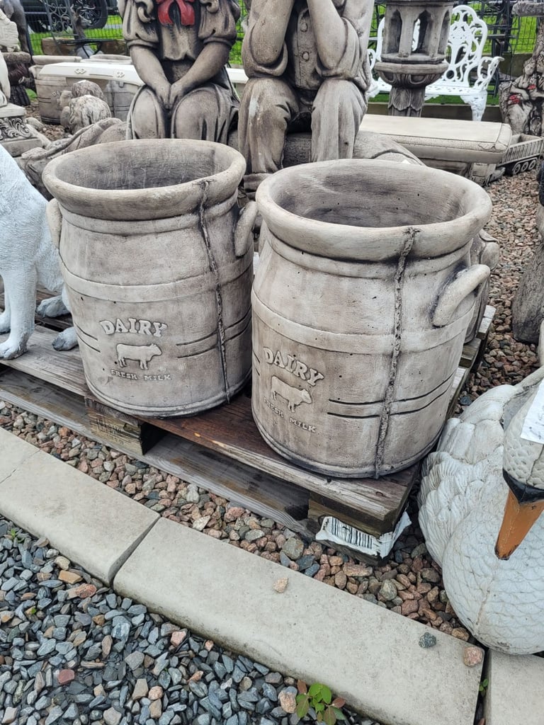 stone donkey & cart garden ornament