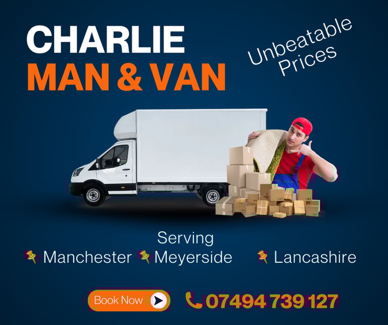 PROFESSIONAL REMOVAL DELIVERY MAN WITH VAN HIRE CHEAP SHORT NOTICE MOVING HOUSE FLAT BIKE WASTE JUNK
