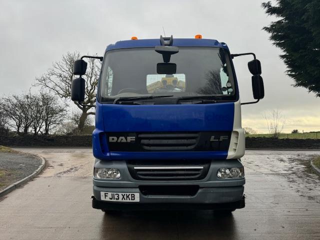 2013 13 DAF LF 55.220 alloy drop side Atlas 104.3 remote crane + block grab