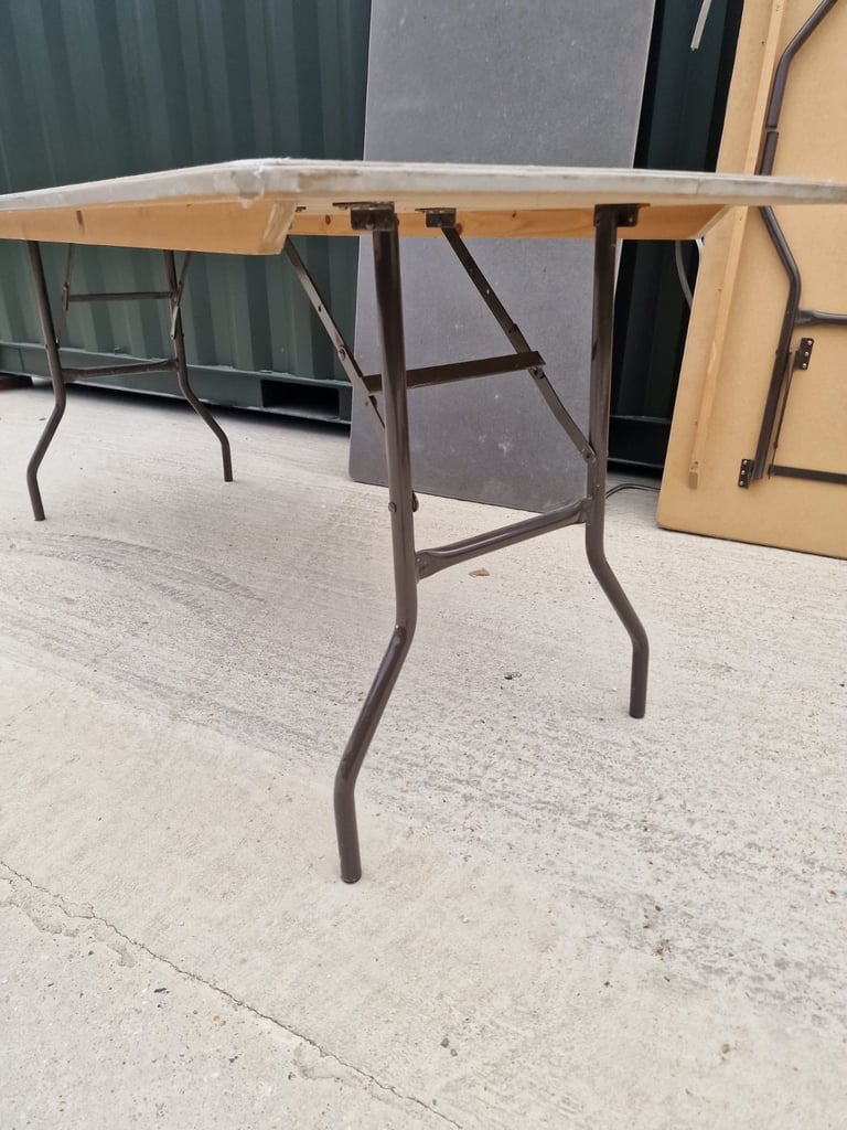 Three Good Quality Folding Trestle Tables 