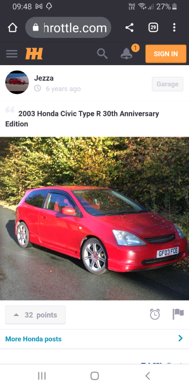 Honda civic type r 30th anniversary wanted