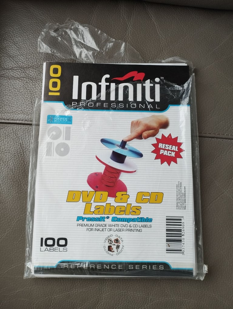 image for Infiniti A4 DVD & CD Matt Labels Premium Quality Labels 50 sheets - 100 labels 