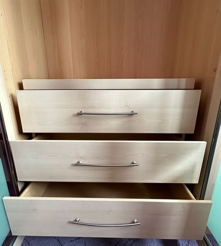Bedroom Wardrobes, wall cabinets and drawer unit.