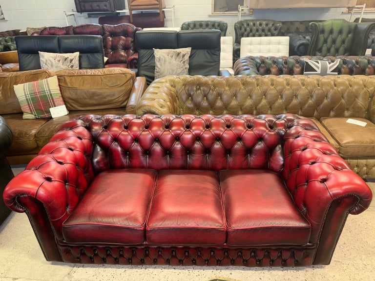 Chesterfield oxblood real leather club chair
