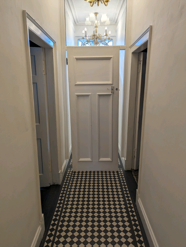 image for 1930s Victorian 3 Panel Reclaimed Solid Wooden Door 2055 x 805 x 48