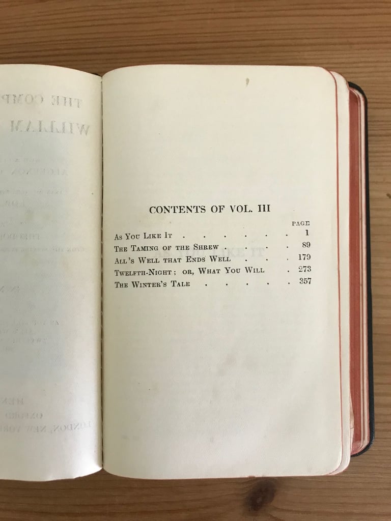 REDUCED NOW £10 The Works of Shakespeare Volume 3 Published Oxford University Press 1910