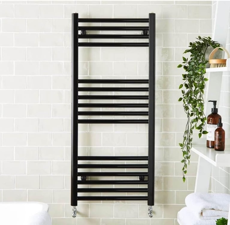 image for New Black 22mm K-Rail Bathroom Radiator 1200 x 600mm RRP £209 Our price £120