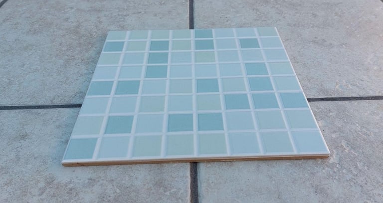 NEW Blue square mosaic bathroom ceramic tiles - pack of 7