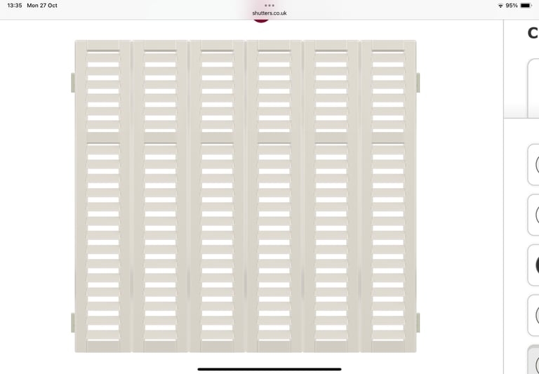Custom made window shutter grey beige.