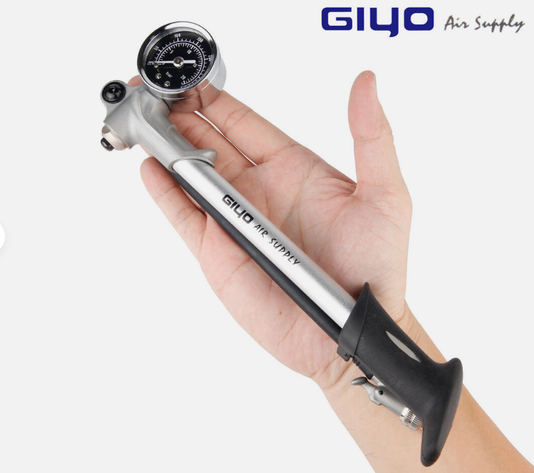 image for NEW GIYO Air Inflator Bike Pump Foldable Shock Pump with Lever and Gauge