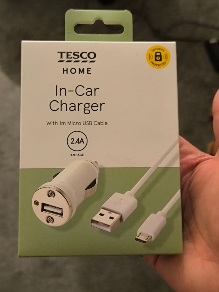 In Car Charger with 1 Metre USB Charging Cable