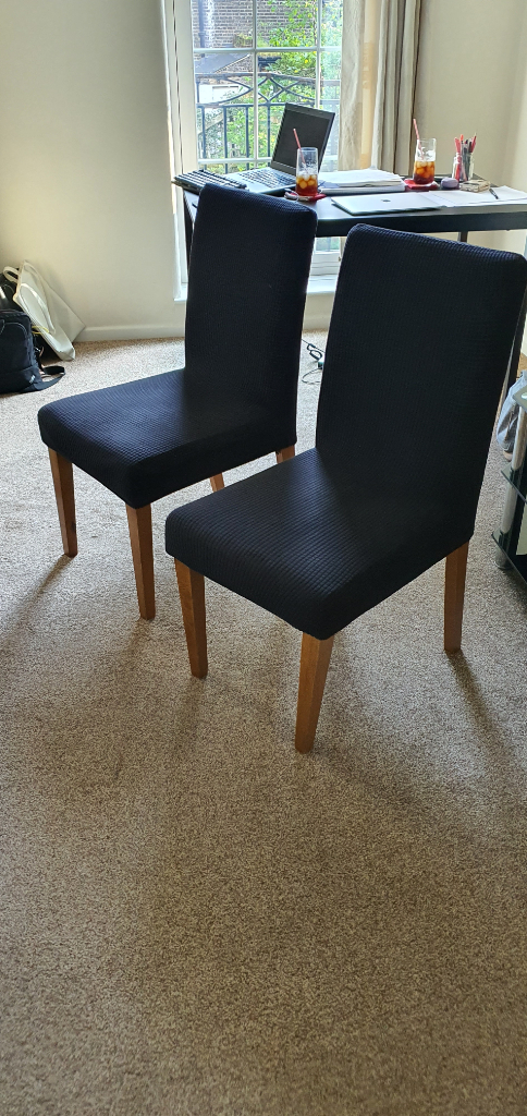(URGENT TODAY) Dining chairs with black removable covers