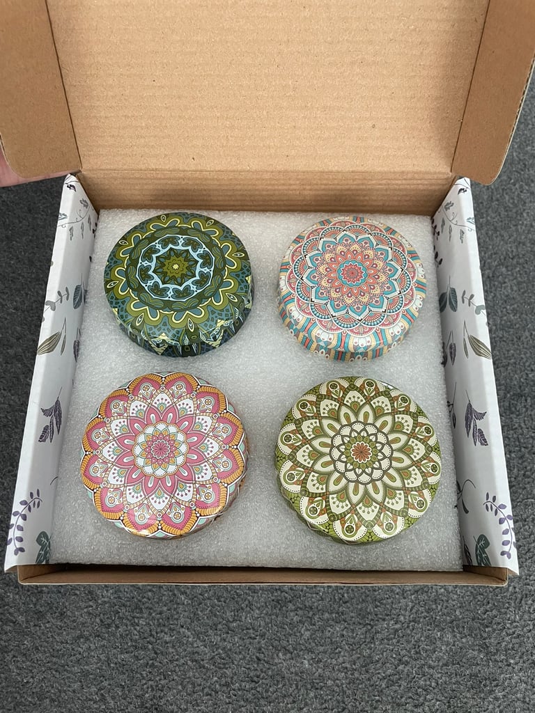 image for 4 Tinned Soy Wax Candle Boxed Gift Set 