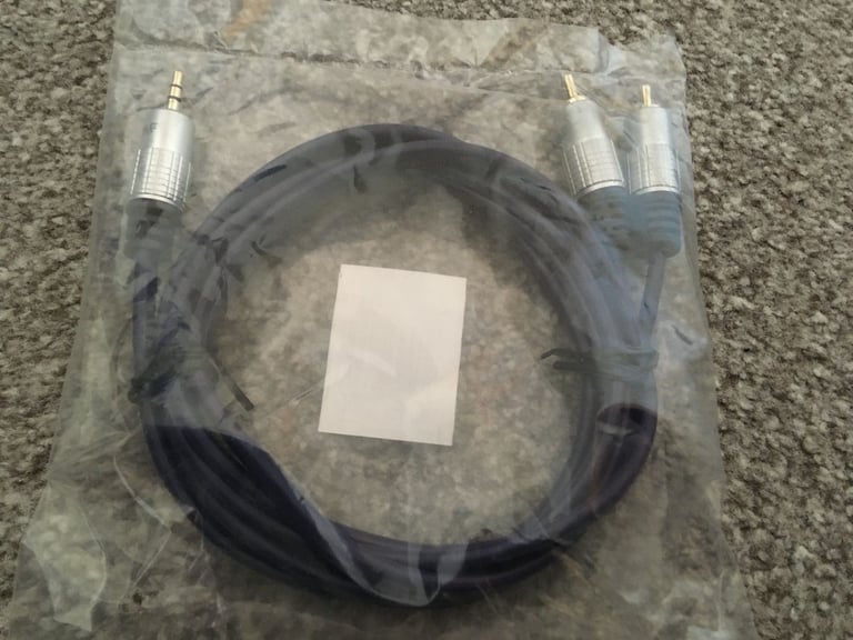 Pure HQ OFC 3.5mm Stereo Jack to 2 RCA Phono Plugs Cable Gold 1.5m