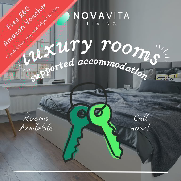 Supported Living Rooms Homeless, DSS, Benefits, Emergency - Low Rent - No Deposit Temporary Ref 3312