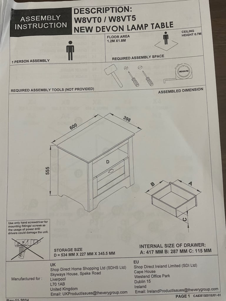 Brand new bedside table 