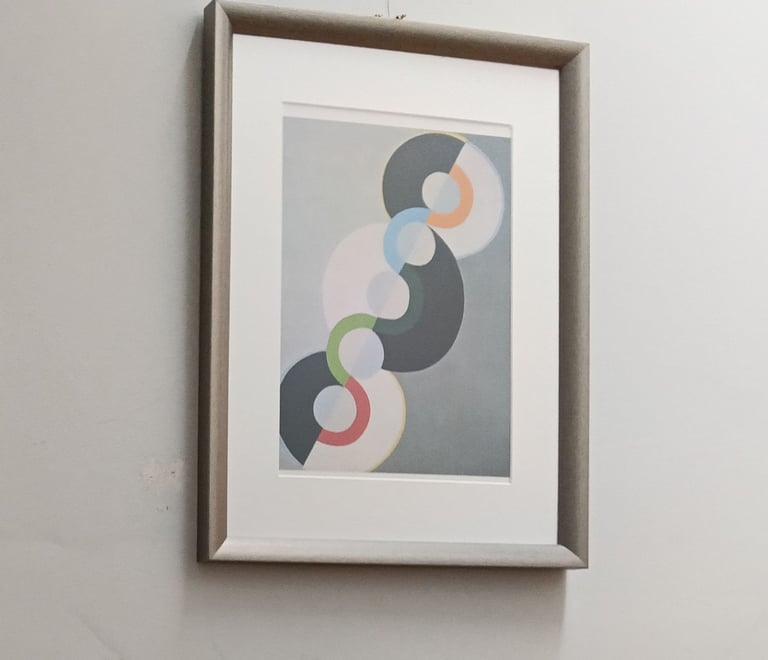 Modern delightful Japanese style picture  in a high quality metal  frame.  40cm   x. 35cm