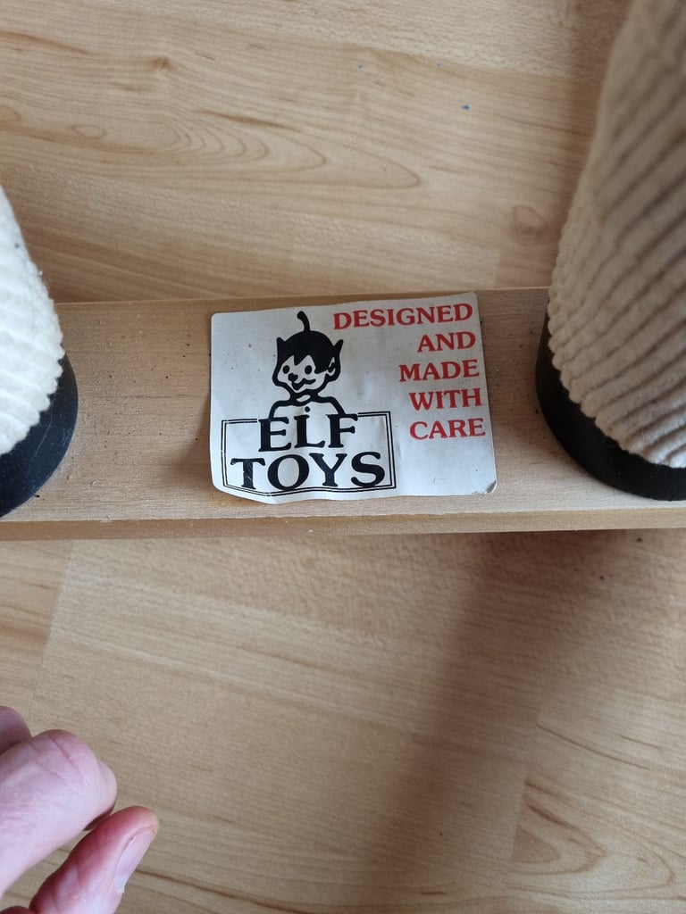 Corduroy rocking horse on wooden frame made by ELF Toys (used)