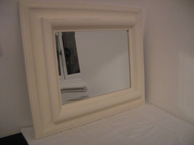 Solid Wooden Mirror antique white 