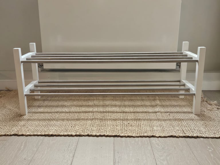 Large white IKEA shoe rack