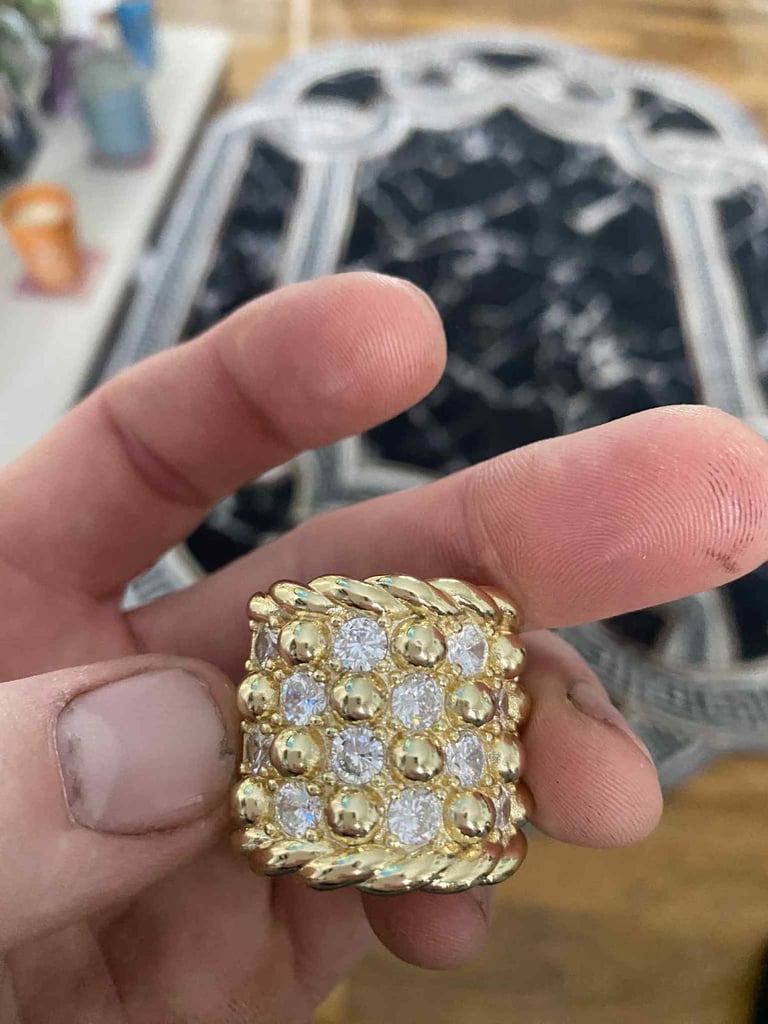 Mens bobble ring plated 