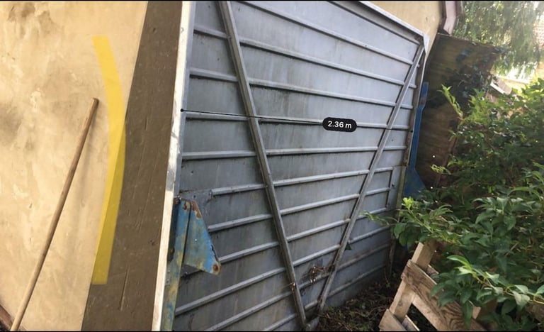 Garage door approx 2.3m metal and handle 