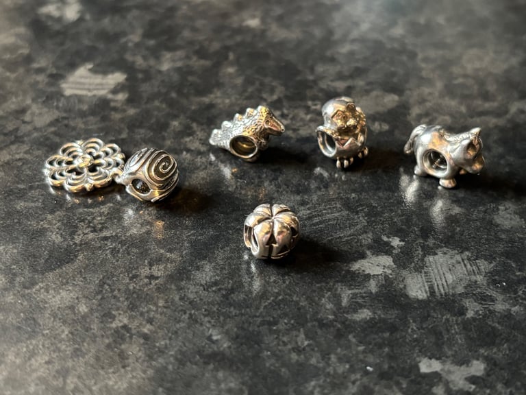 image for Pandora Genuine Charms X 5. SOME RARE AND RETIRED All Stamped ALE 925