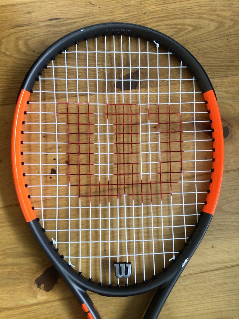 Wilson Burn 100 V2 Tennis Racket. Grip 2. Fresh Luxilon Restring 