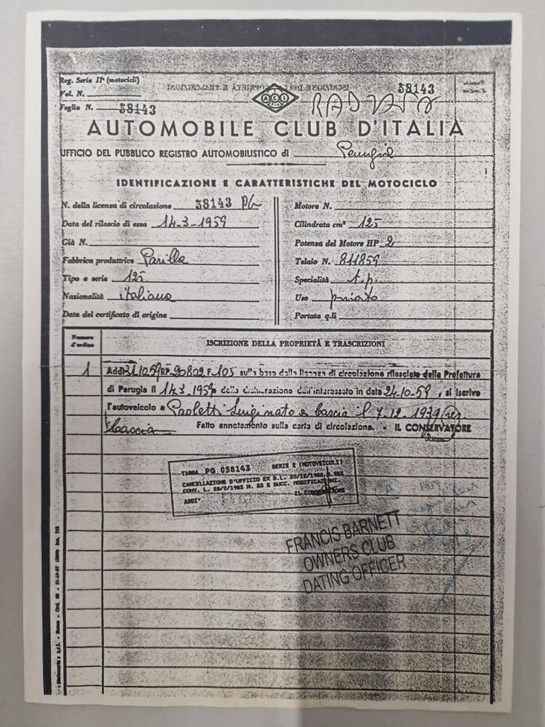 1959 MOTO PARILLA LUSSO