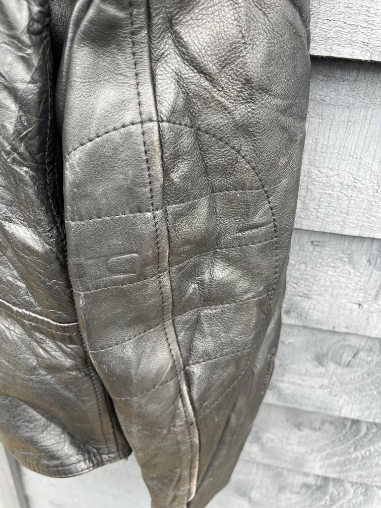 Vintage Motorcycle Leather Jacket Women’s Size 46 Uk Size 8 In Black