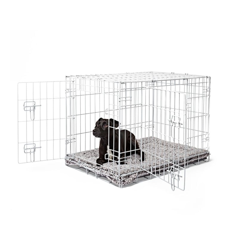 Pets at Home Double Door Folding Dog Crate Grey Small 30"