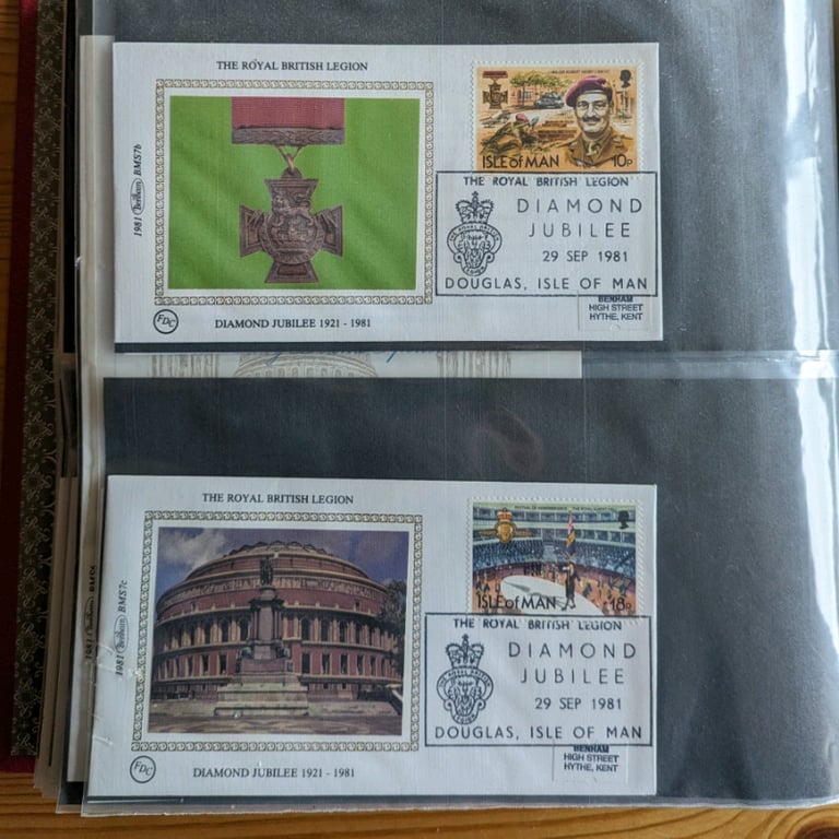 50p each 4x Stamp First Day of Issue Royal British Legion covers - sorry, no coins in this ad