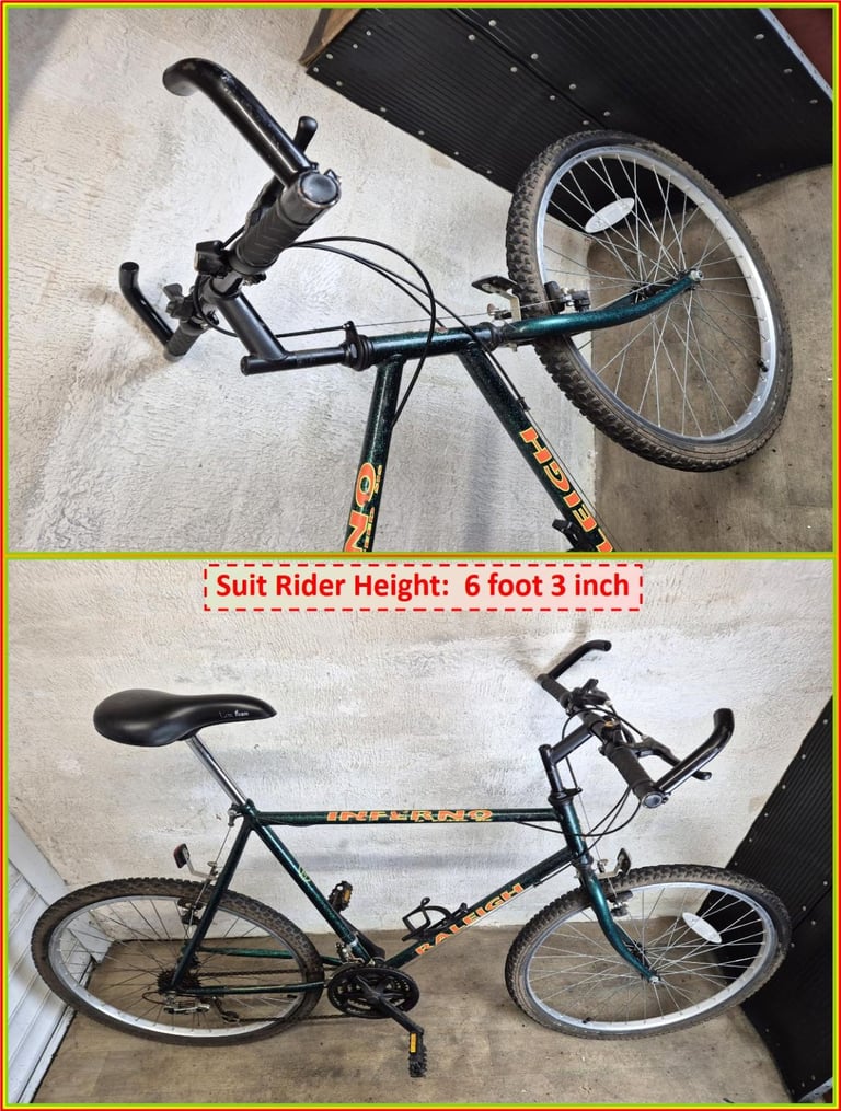 Raleigh Inferno Bike - 15 Speed – 26 inch wheels.