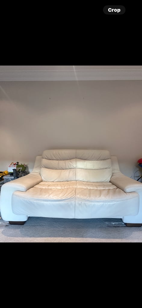 Natuzzi  2 x 2 cream leather sofas 