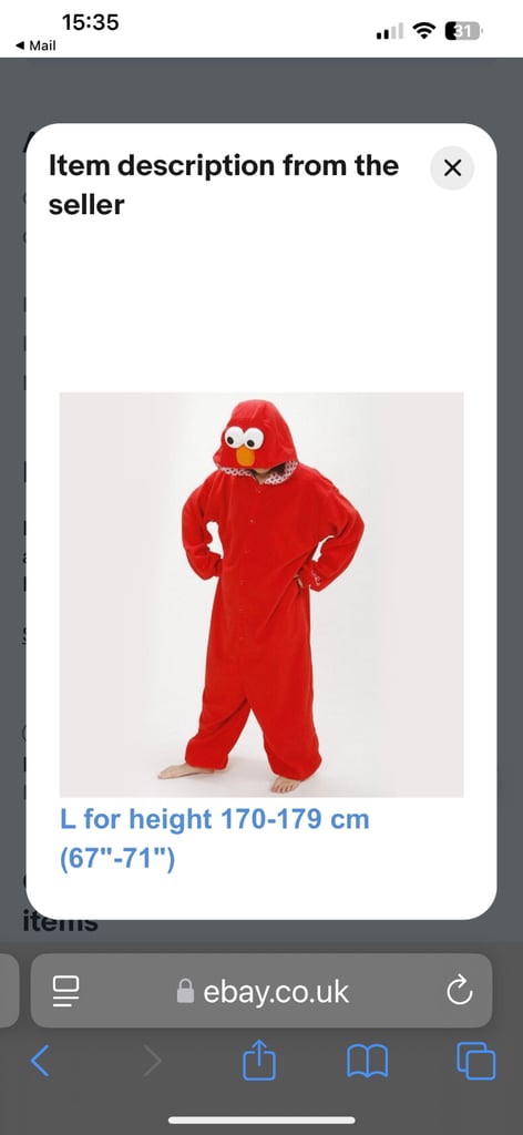 Cosplay Elmo onesie large
