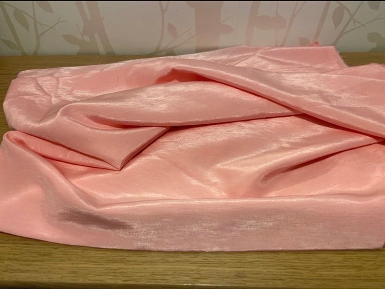 image for Pink shimmering satin feel fabric Lightweight  117cm x 211cm approx