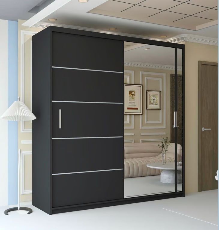 image for Brand New Chicago Milan 2 to 3 Doors Sliding Wardrobe with Full Mirrors Matte