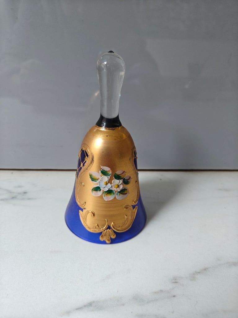 image for Blue Murano Venetian Glass bell 14 cm in height 