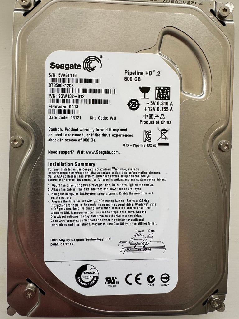 Western Digital 1.5TB & Seagate Pipeline 500GB + Case Protector