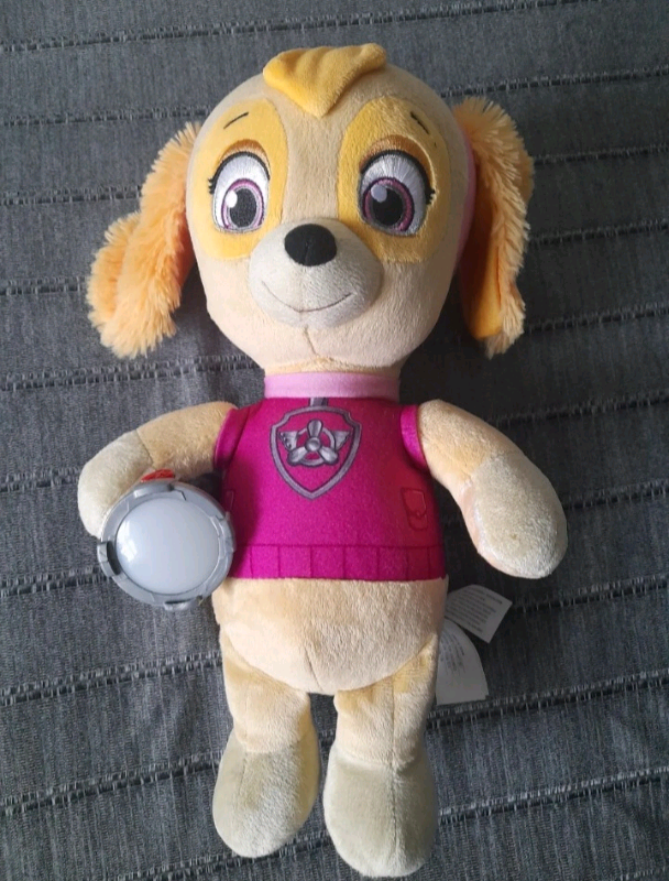 Paw Patrol Snuggle Up Skye Soft Toy With Flashlight and Sound