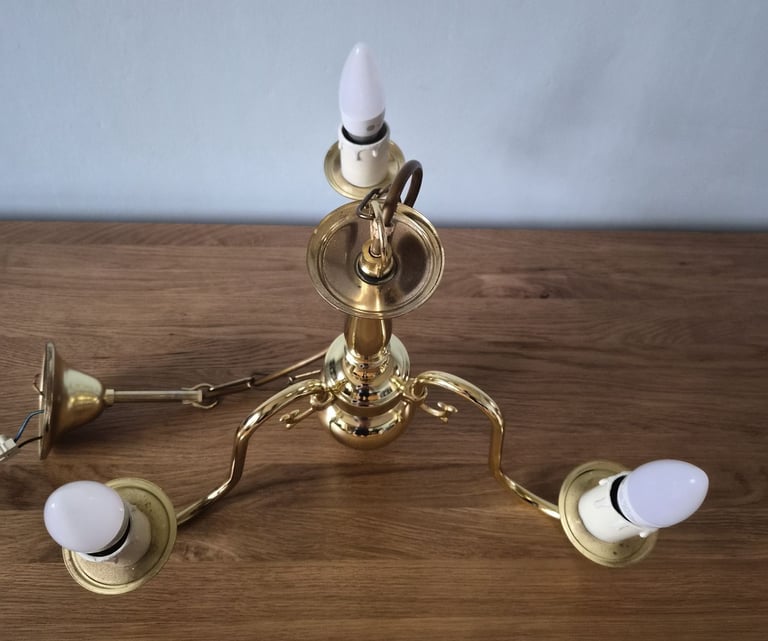 Flemish 3 Light Polished Brass Chandelier