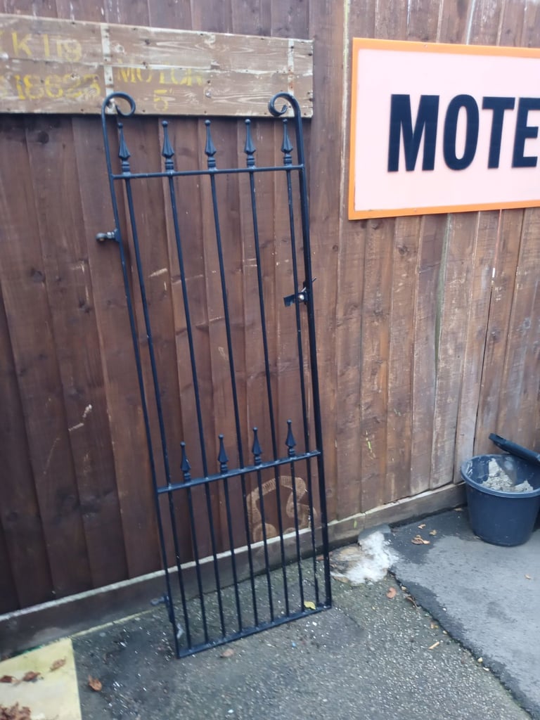 image for Black metal garden gate H163 x 54cm w