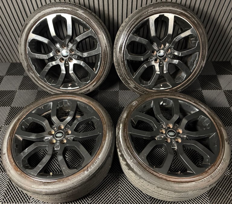 image for 22" GENUINE RANGE ROVER SPORT LAND DISCOVERY BLACK WHEELS TYRES ALLOYS 5001