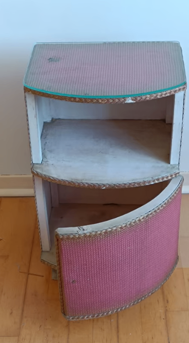 image for Lloyd loom-style bedroom side cabinet